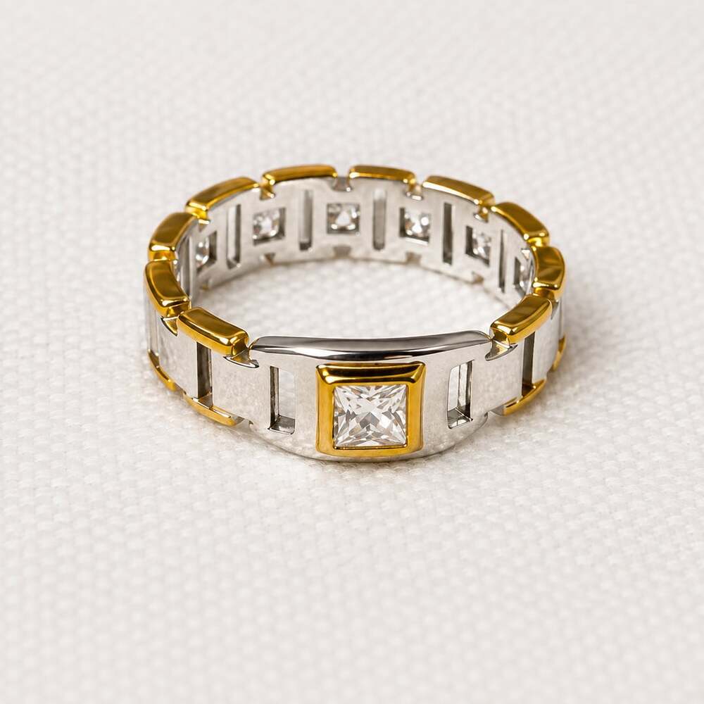 Bold Two-Tone Luxury Ring